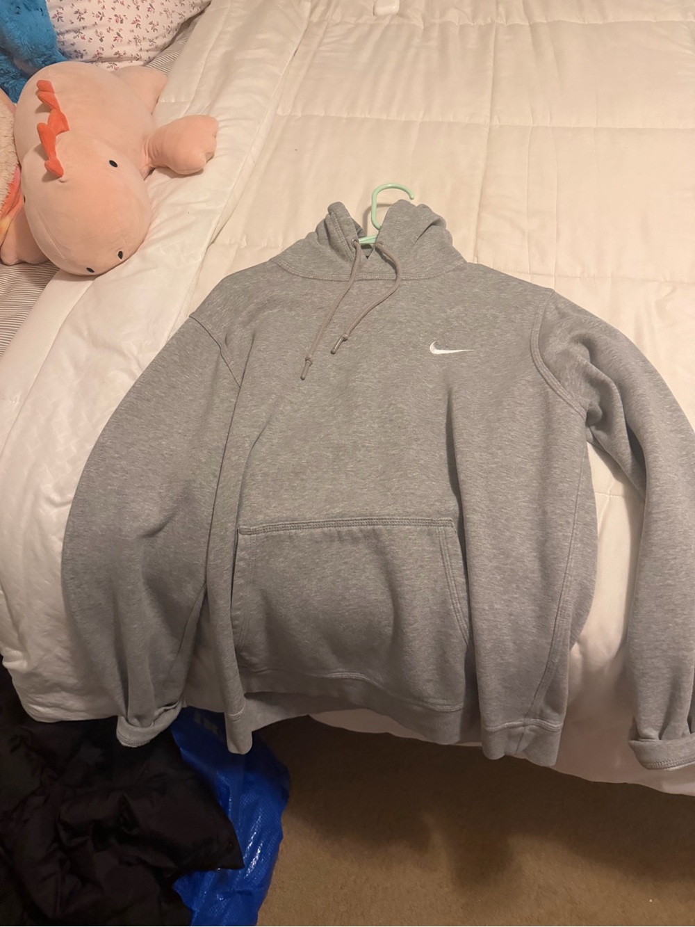 Nike Light Gray Hoodie with White Swoosh